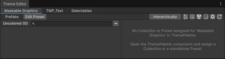 Color Theme Window: no preset assigned